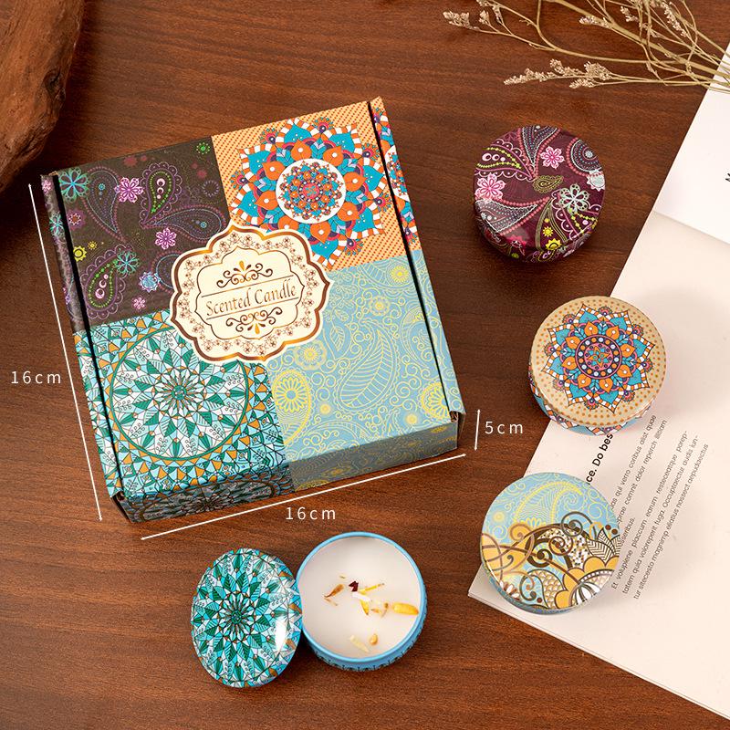 

Подарочный набор ароматических свечей - Креативный сувенир для вечеринки с лепестками цветов и дезодорирующим ароматом