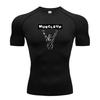 Muscleguys Compression T Shirt Men Summer Muslce Up Sportswear Running T-shirts Elastic Quick Dry Tops Tees Sports Gym Workout Shirts