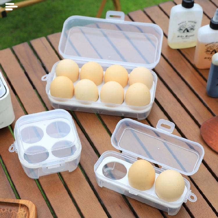 Travel Friendly Clear Eggs Case With Sealed Closure Camping Cookware Organizers Crush Proof Construction