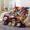 1PC Demon Slayer Kimetsu No Yaiba Patterned Flannel Blanket Suitable For All Seasons For Home Decor Warmth And Comfort Gifts Holiday Present