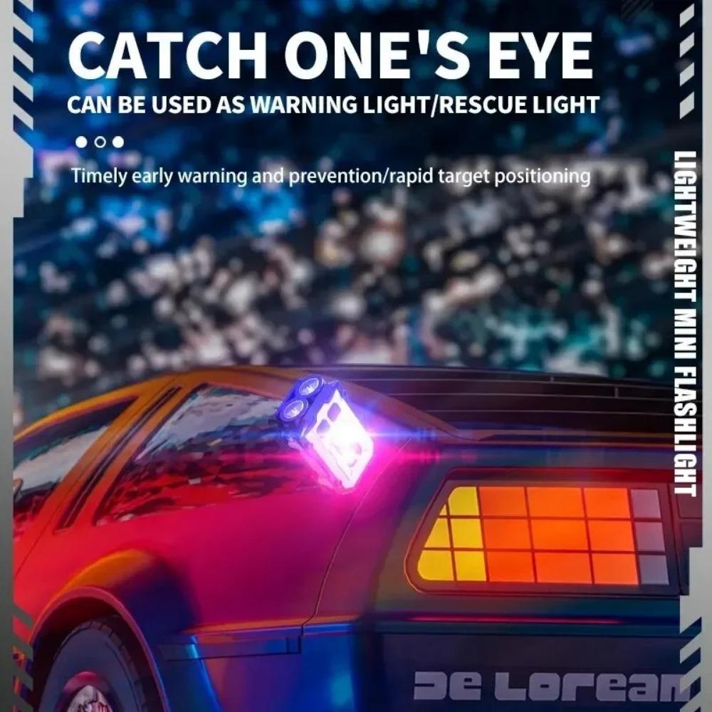 Mini LED Keychain Light Portable Magnetic EDC Flashlight Outdoor Camping Fishing Emergency Work Hat Clip Lamp With FingertipGyro