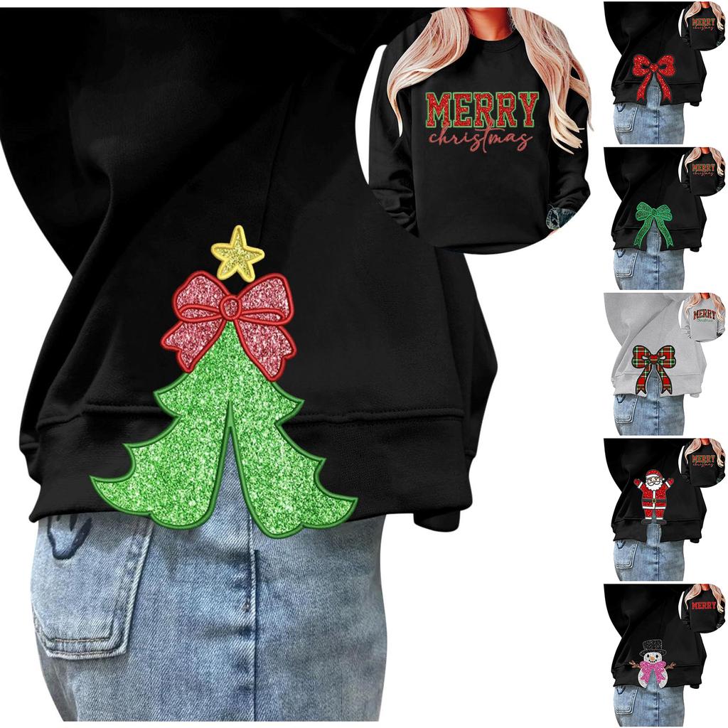 Women  Tops Women's Long Sleeve Sweatshirt Casual Crewneck Loose Fit Pollover Fleece Tops