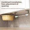 Wall Mount Sink Basket With No Drilling Carbon Steel For Bathroom And Kitchen Storage