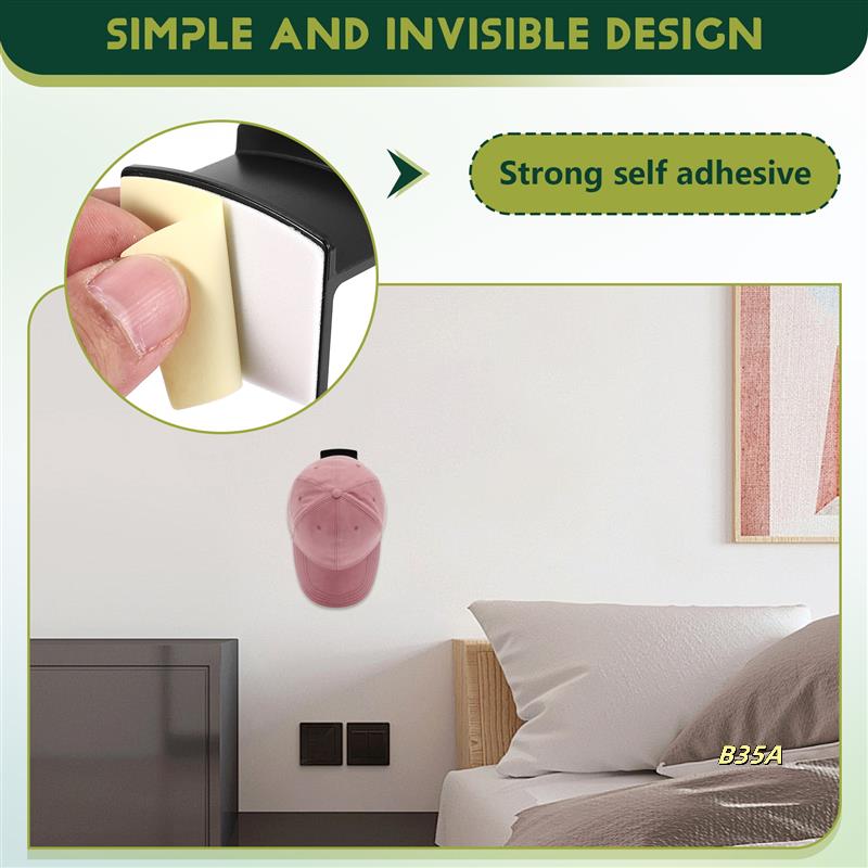 12 Pieces Hat Rack Hat Holder Organizer For Wall Hats Hanger Adhesive Hat Hooks Baseball Cap Display Rack