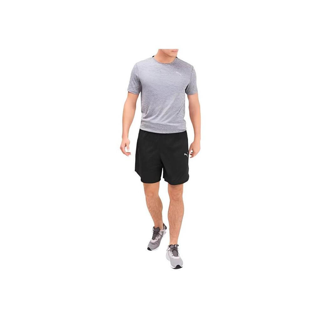 Puma Last Lap Solid Comfortable Straight Leg Mid Rise Casual Shorts Men Shorts Black 518415-01