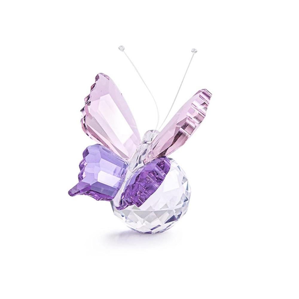 Multicolored 3D Sparkling Butterfly Sculpture Prismatic Butterfly Ornament For Desk Shelf Decor