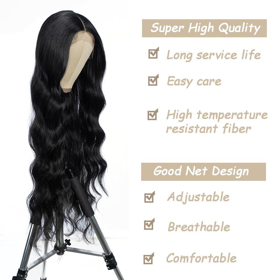 FASHION IDOL 36inch/90cm Loose Body Wavy Wigs Synthetic Lace Wigs For Black Women Ombre Blonde Cosplay Wigs Heat Resistant Fiber