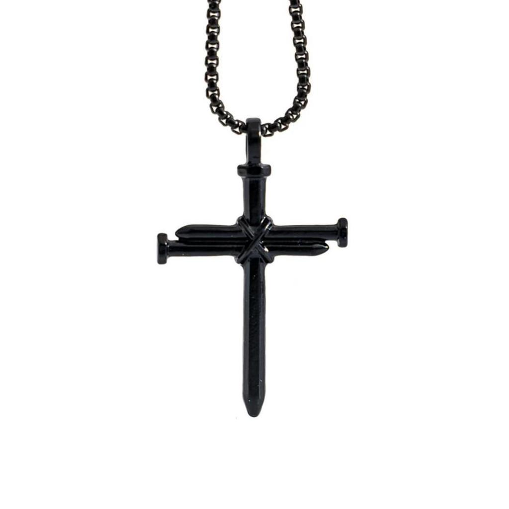 Trendy Non-Fading Titanium Steel Cross Necklace for Men and Women