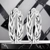 S925 Sterling Silver Vintage Basic Woven Earrings Hoop Earrings Women Jewelry Original Trendy Anniversary Gifts