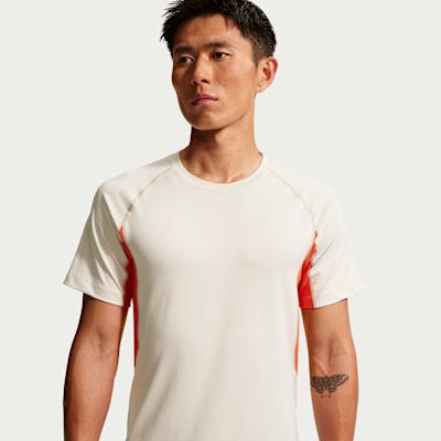 Nike ACG Quick Dry T Shirts Men s Light Woody Brown/Light Red/Peak Whi S
