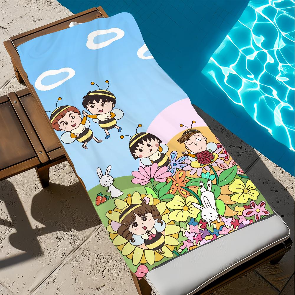 

Chibi M-maruko-anime cute Towel Beach Quick Dry Soft c-chan Pool Towels Gift for Travel Gym Shower Camping sports W40*H60(CM)