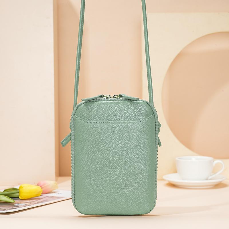 New Women Handbags Genuine Leather Zipper Crossbody Bags Female Large Capacity Shoulder Bags for Women Solid Phone Purse Flap