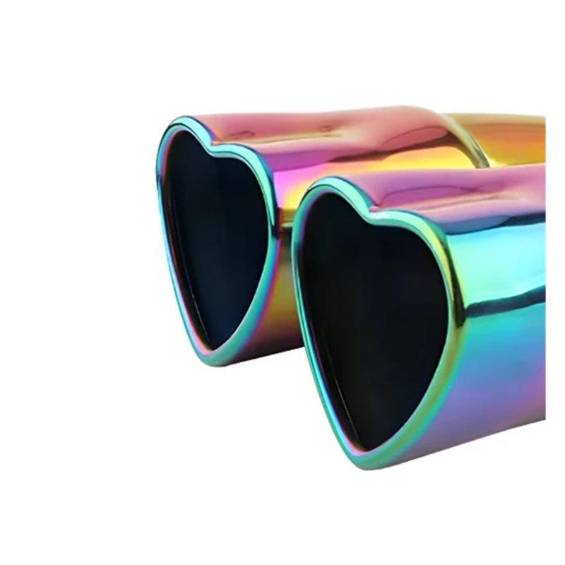 Universal Heart Shaped Car Exhaust Tail Pipe Muffler 63 Mm Heart Edge Car Stainless Steel Outlet Muffler Tip Pipe