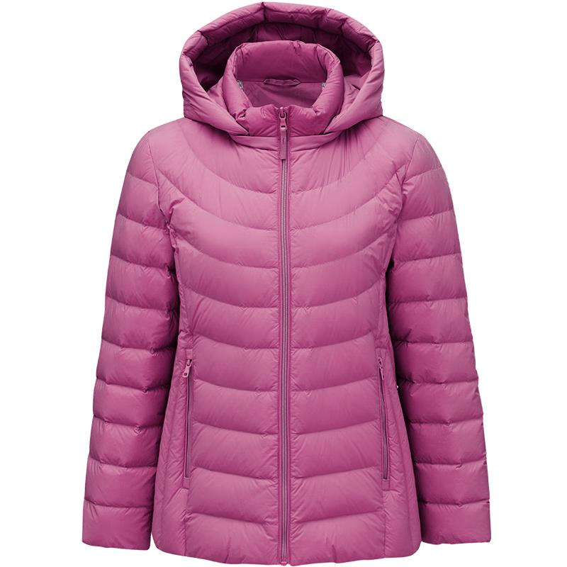 Tanboer Women's Lightweight Short Down Jacket with Detachable Hood TD236256