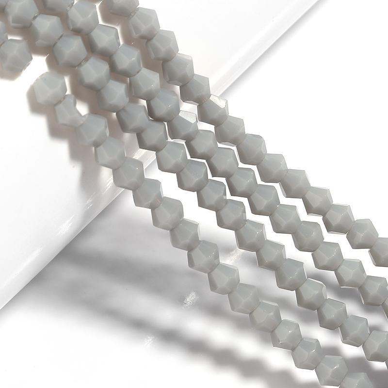 Apx 95pcs/Strand 4mm Shiny Crystal Beads Bicone Beads Faceted Glass Beads Loose Spacer Beads for Bracelet DIY Jewelry Making