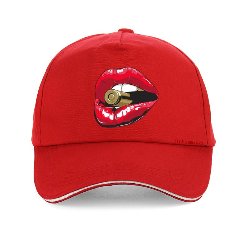 Summer Fashion Red Lips Bullet Print Women Baseball Cap Men Casual Brand Cotton Funny Swag Aesthetic Unisex Hip Hop Gothic Hat