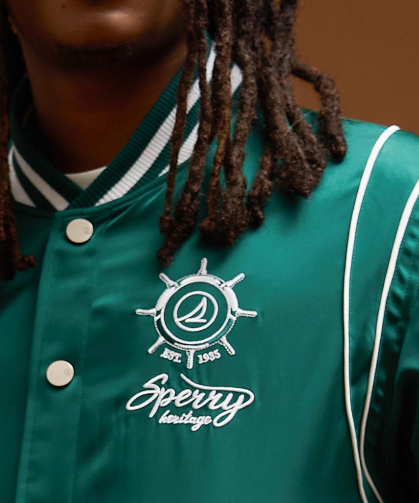 Sperry Heritage Satin Varsity Jacket_Green [Sprj_0003]