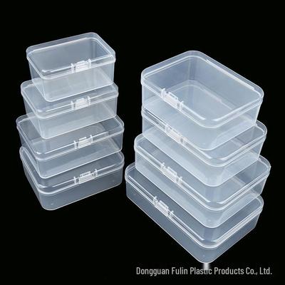 Boîte de rangement rectangulaire transparente en plastique PP pour pièces électroniques