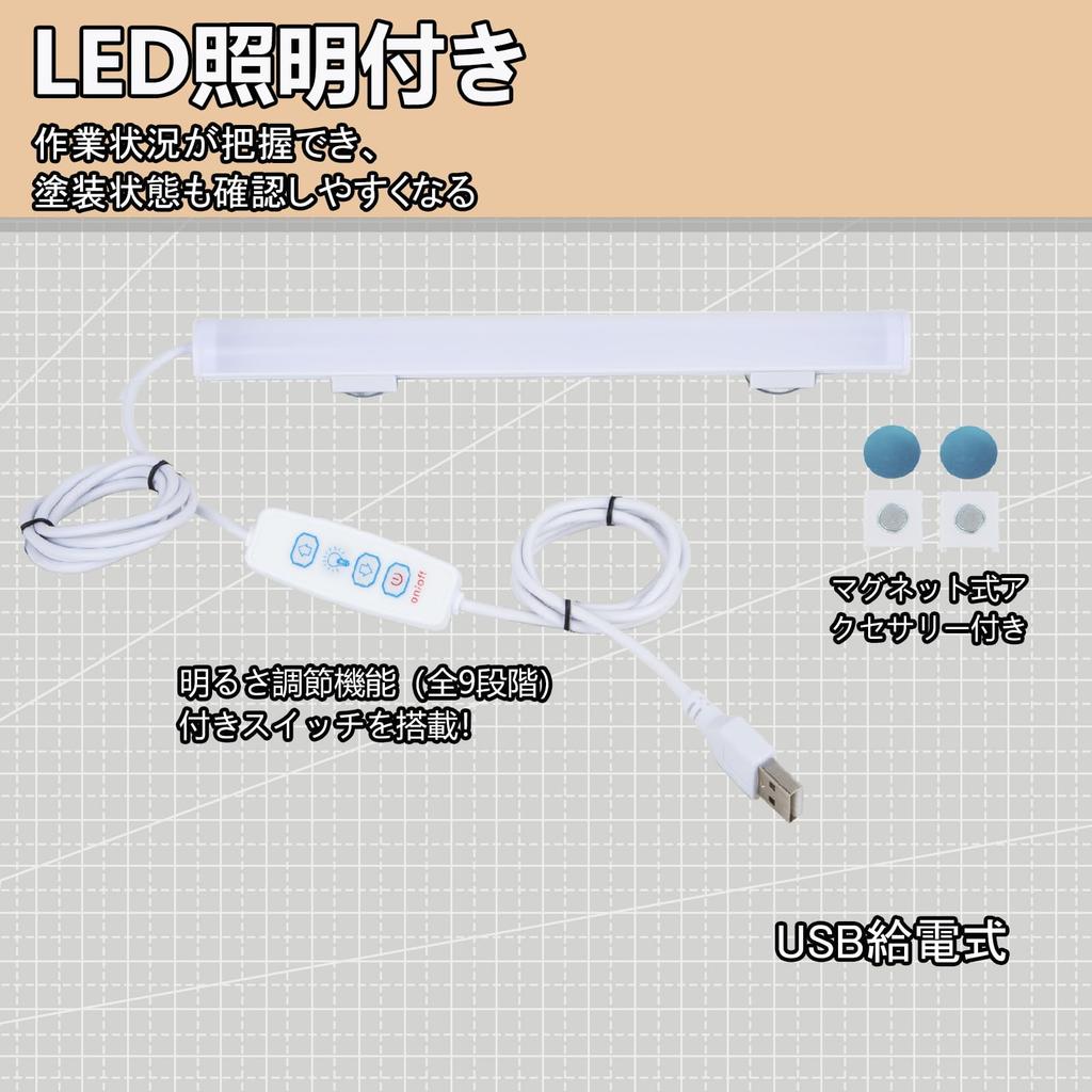 AKEIE DIY Paint Booth, Silent Fan, Duct Hose, Cardboard Paint Booth, DIY Instructions Included, Ventilation Fan, for Plastic Model Painting, Airbrushi