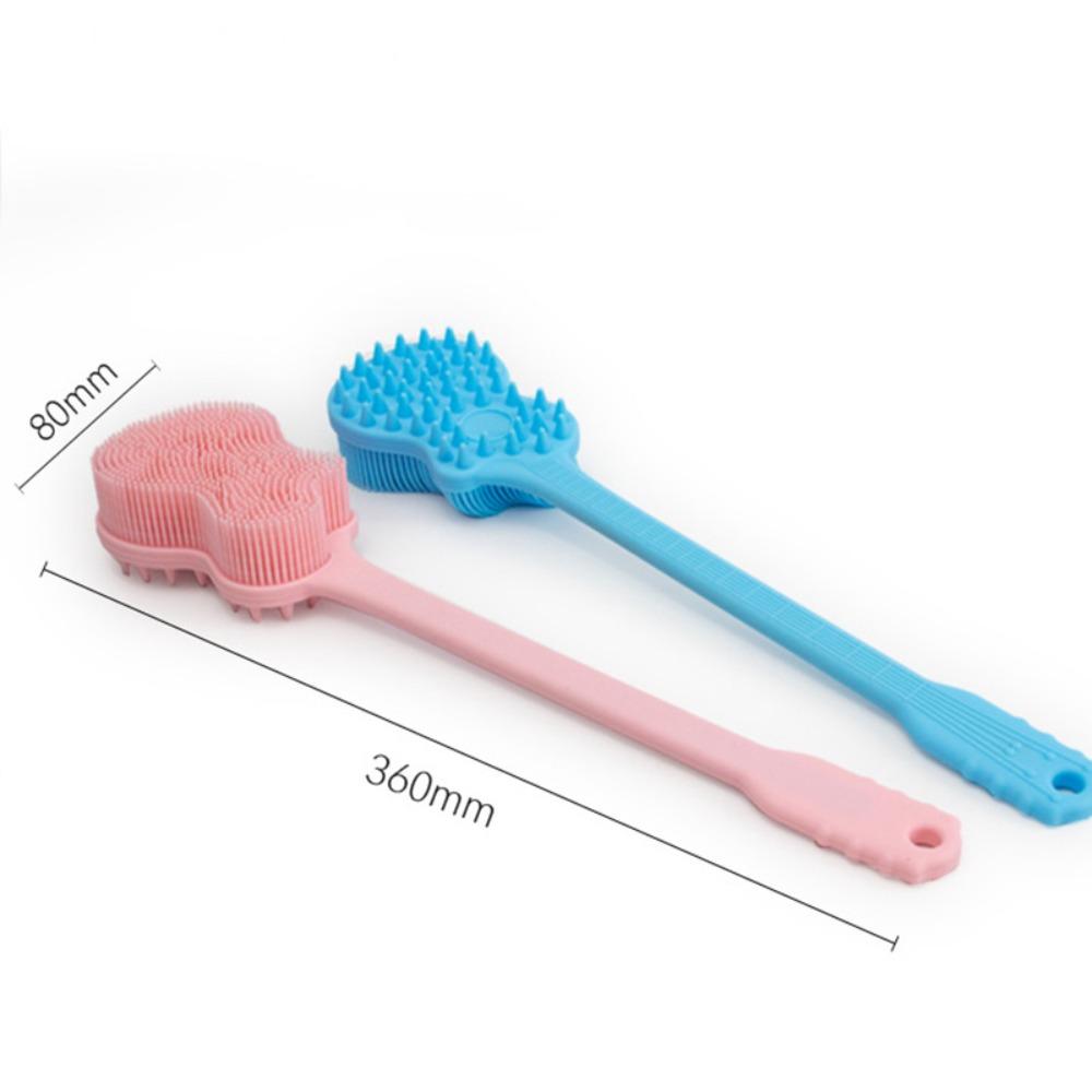Lightweight Silicone Shower Brush Long Handle Exfoliating Brush Durable Bath Brush  Bathroom