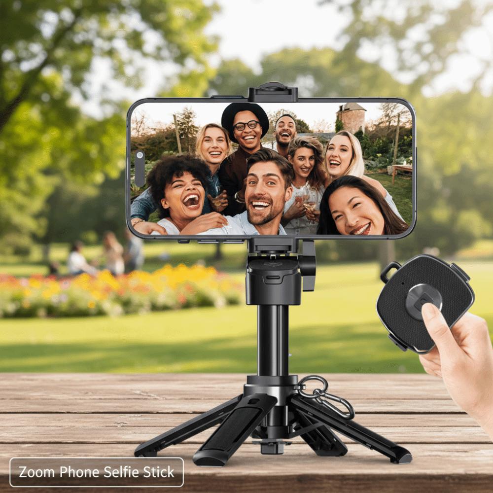 Portable Bluetooth Selfie Stick Zoom Selfie Stick Stand Telescopic Selfie Stick  Phone Accessories