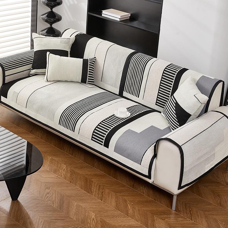 Chenier Sofa Cushion, Universal Non-Slip Seat Cushion For All Seasons, Nordic Light Luxury Leather Sofa Cover  New Cover