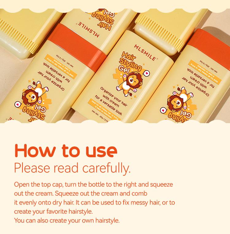 Children's Flyaway Hair Wax Stick - 20g, Anti-Frizz Styling & Taming Cream, Large Capacity