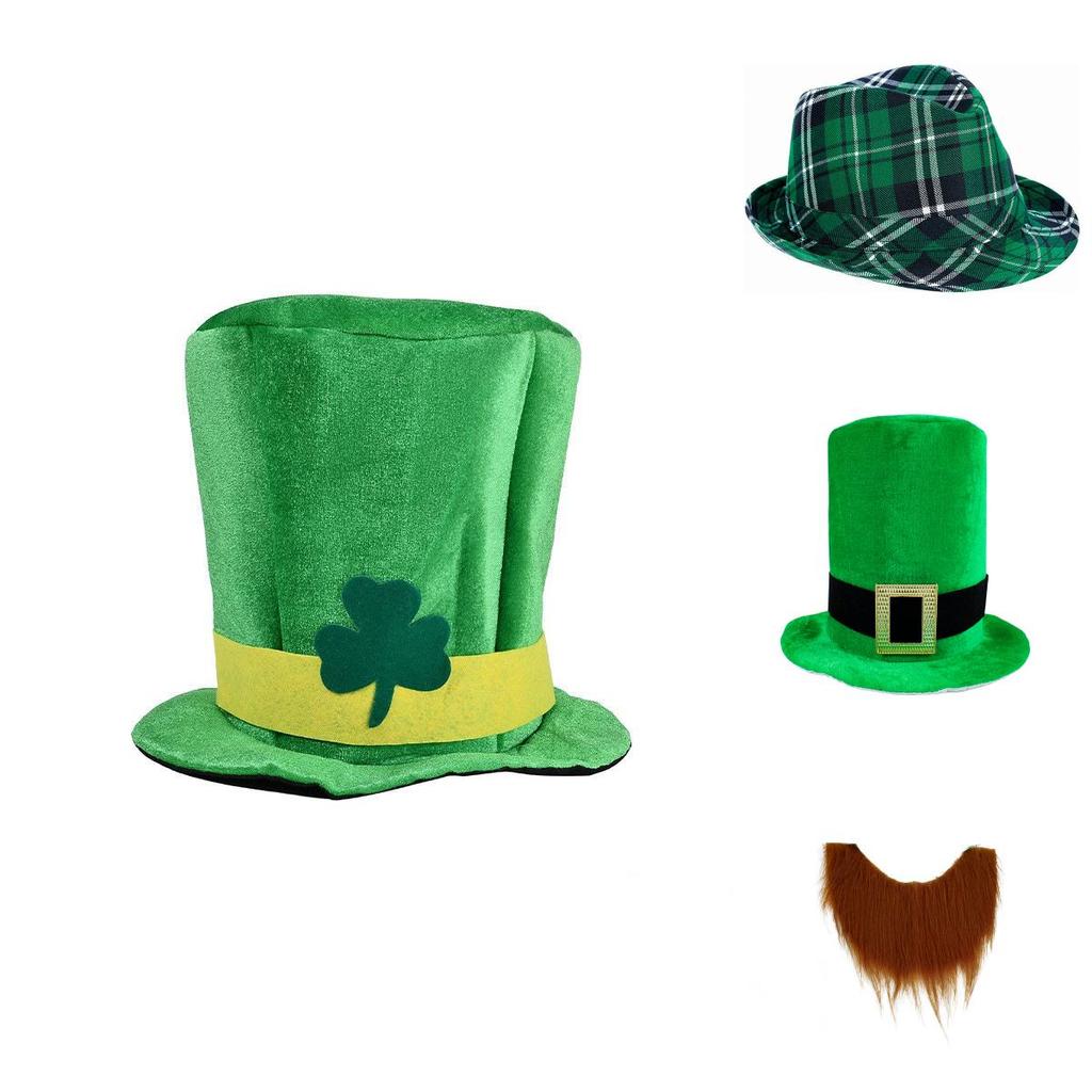Adult Irish Leprechaun St. Patrick's Day Green Hat Shamrock Fancy Dress Access