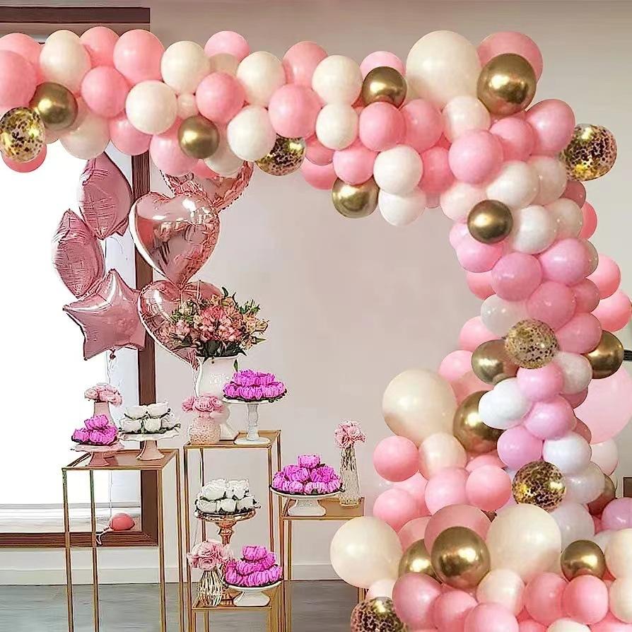 

Набор цепочек из комбинации розовых шаров для вечеринки, дня рождения, свадьбы, украшения свадебной комнаты, арка для открытия Set as shown