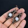 Rainbow Moonstone Earrings, Gemstone Handmade Pure Copper Wire Wrap Jewelry Earrings, Love Forever Gift