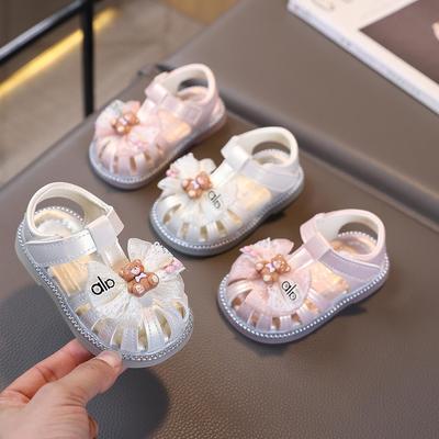 2026 Summer Girls' Soft Sole Non-Slip Princess Sandals for 1-3 Year Olds - Closed-Toe Baby Shoes