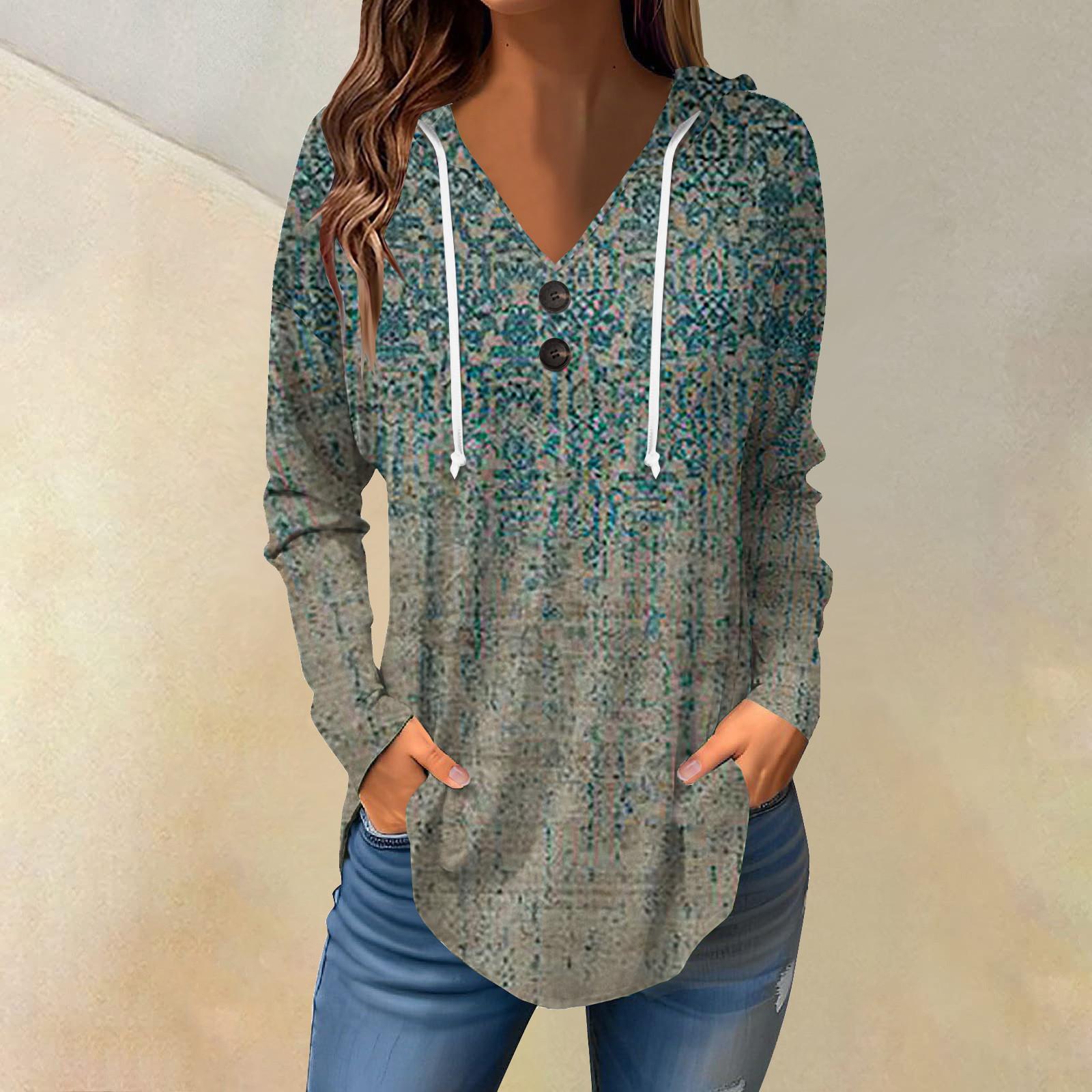 Женские повседневные модные однотонные толстовки с капюшоном на пуговицах и длинными — фото 9