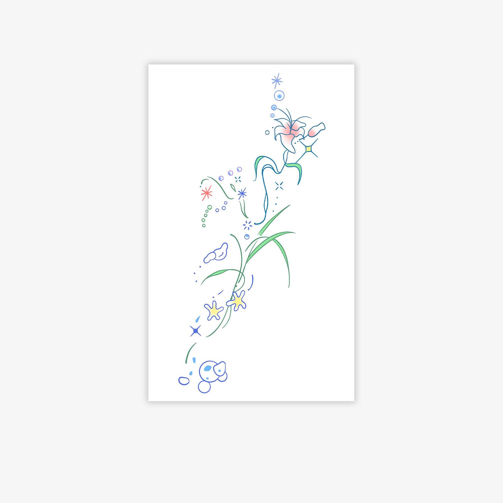 

Colorful Childlike Flowers And Plants Tattoo Stickers, Waterproof And Long-Lasting, Cute Tattoos On Girls Shoulders And Backs 11*18