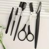 5 Black Facial Eyebrow Trimming Tools, Specialized Eyebrow Trimming Scissors Set