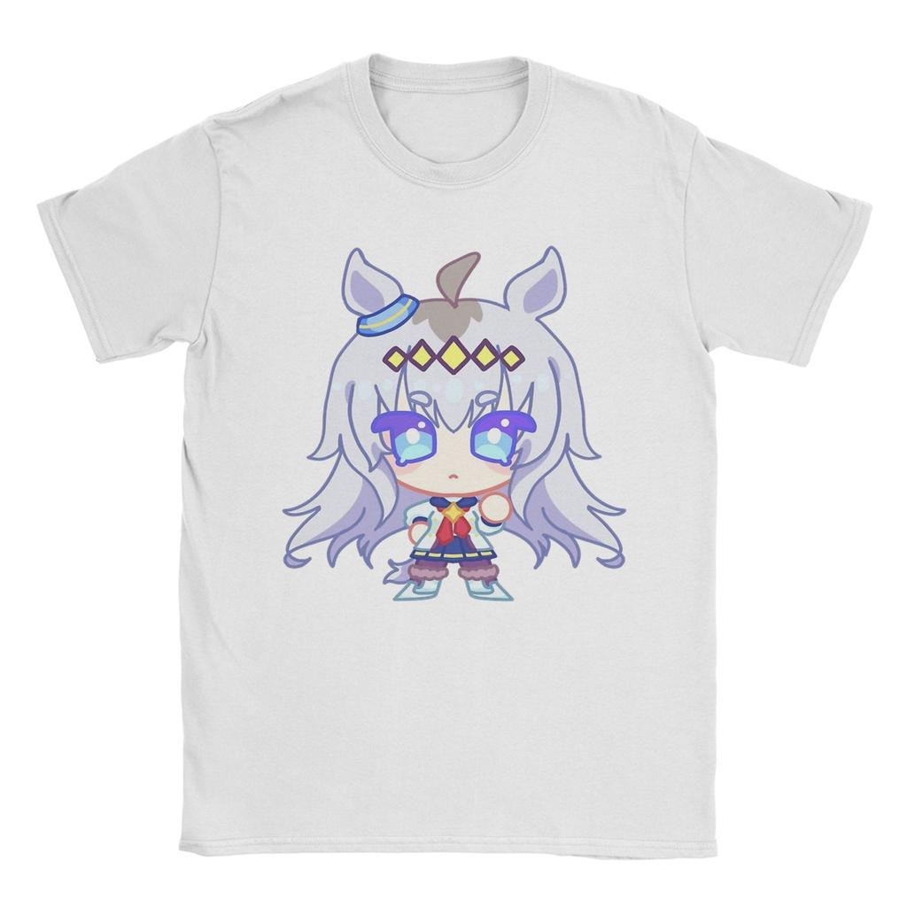Uma Musume Mejiro McQueen T-Shirt Men's 100%Cotton Tops Vintage Crewneck Short Sleeve