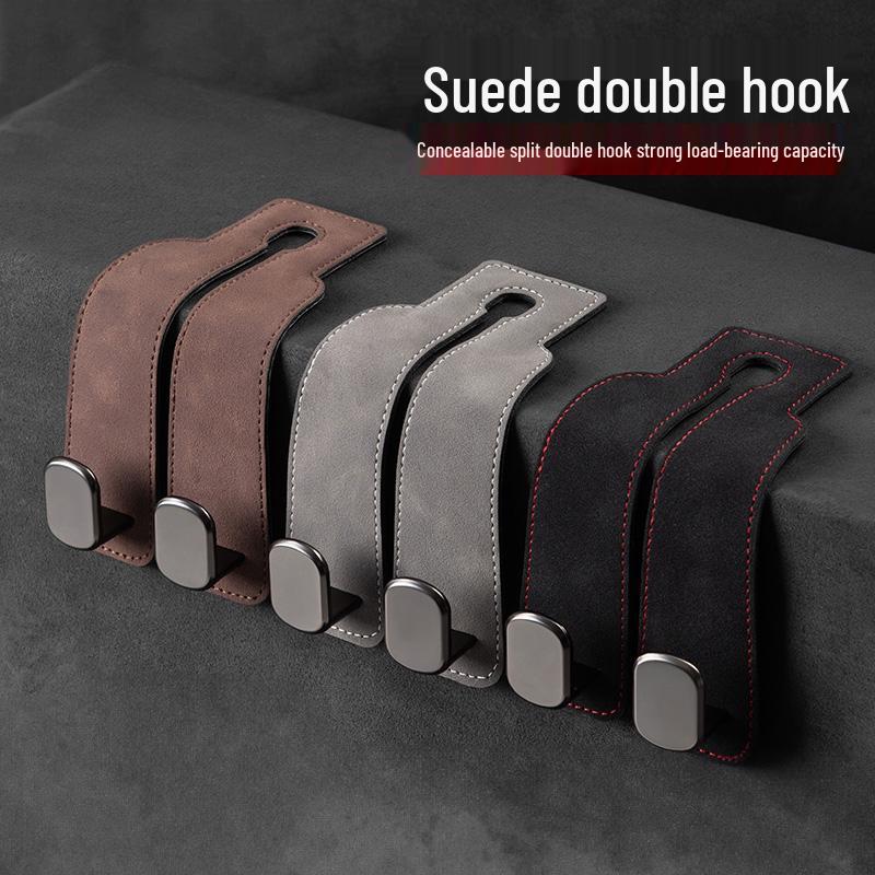 Hidden Double Suede Car Seat Back Hook Holder