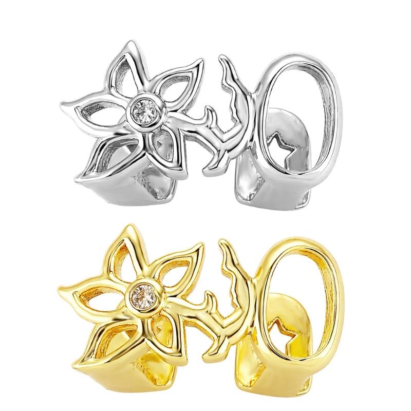 Multipurpose Copper Plated Openwork Flower Designs Grillzs Fashion Accessory for Trendy Generation Stylish Outfits