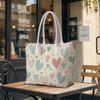 Sweet Heart Pattern Tote Bag Fashion Casual Lightweight Portable Daily Shopping Shoulder Bag for Women Girls