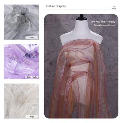 Handmade Mesh Fabric 145*100cm Decorative Yarn Fish Scale Organza Fabric  Wedding Dress