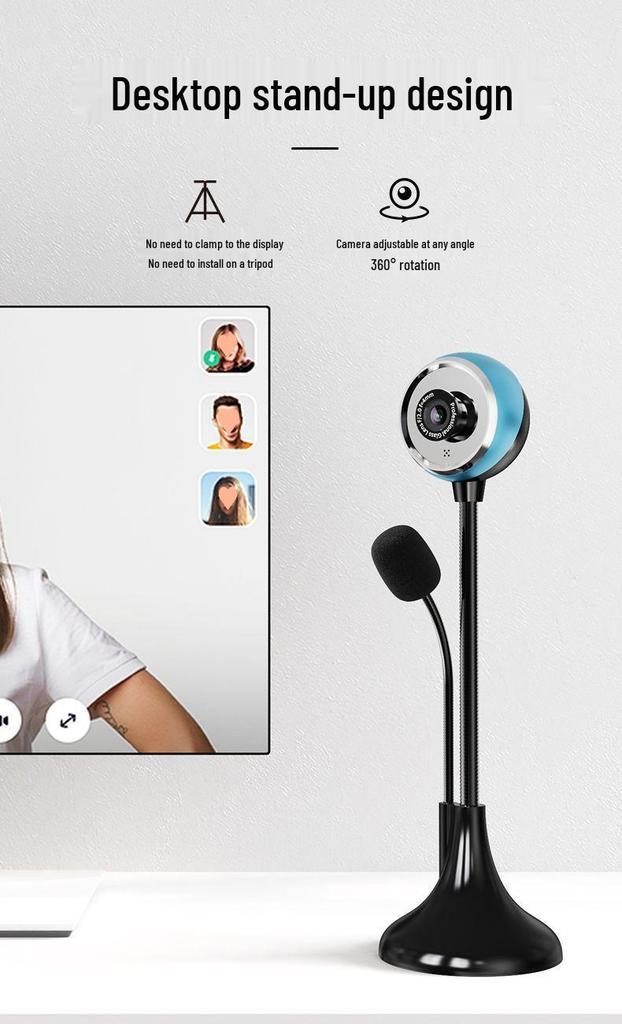 Driver-Free 2K HD USB Video Conferencing Camera with Desktop Mic