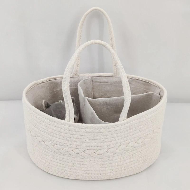 Multifunctional Travel Out Portable Mommy Bag Cotton Rope Diaper Bag Handbag Baby Products Organizer Basket