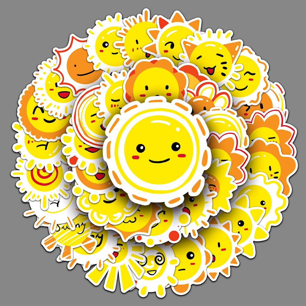 50 Sun Doodle Personality Children's Cartoon Stickers Decorative Mobile Phone Suitcase Stickers