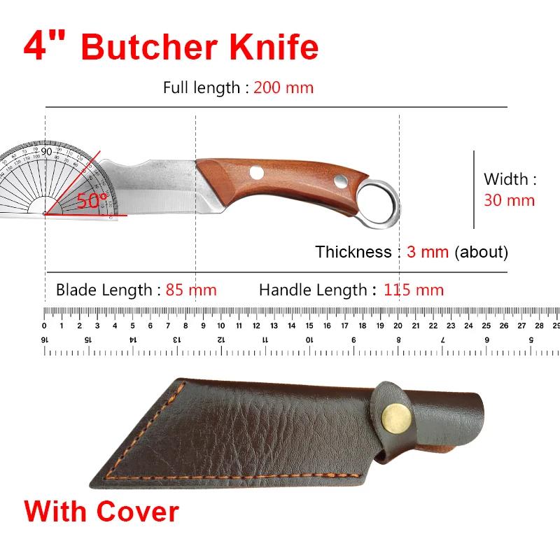 Cuțit de dezosat Oțel inoxidabil Fructe Curățat Cuțit de bucătar Tăiat Carne Porc Vită Oaie Pește Bucătărie Bucătar Măcelar Satâr Cuțit cu Husă