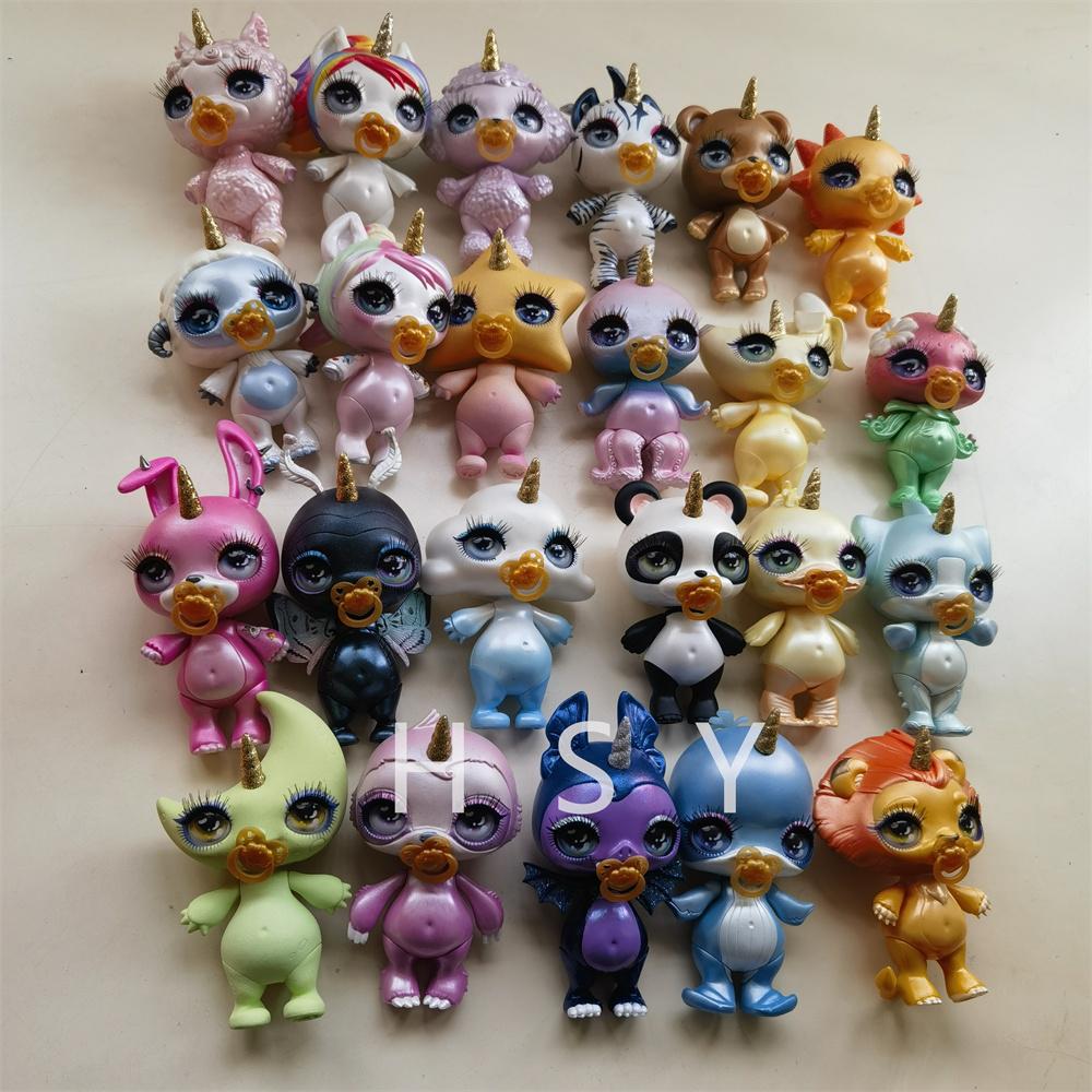Original 11Cm-13Cm Rainbow Unicorn Doll Little Monster Mud Doll Children'S Game House Toy Set Gift