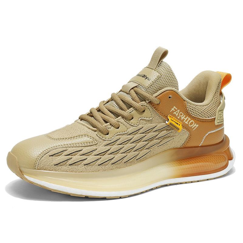 

Трендовая дышащая мужская обувь из летучего трикотажа с узором рыбьей чешуи, повседневная обувь для улицы, мужская универсальная модная сетчатая обувь, кроссовки 44 хаки