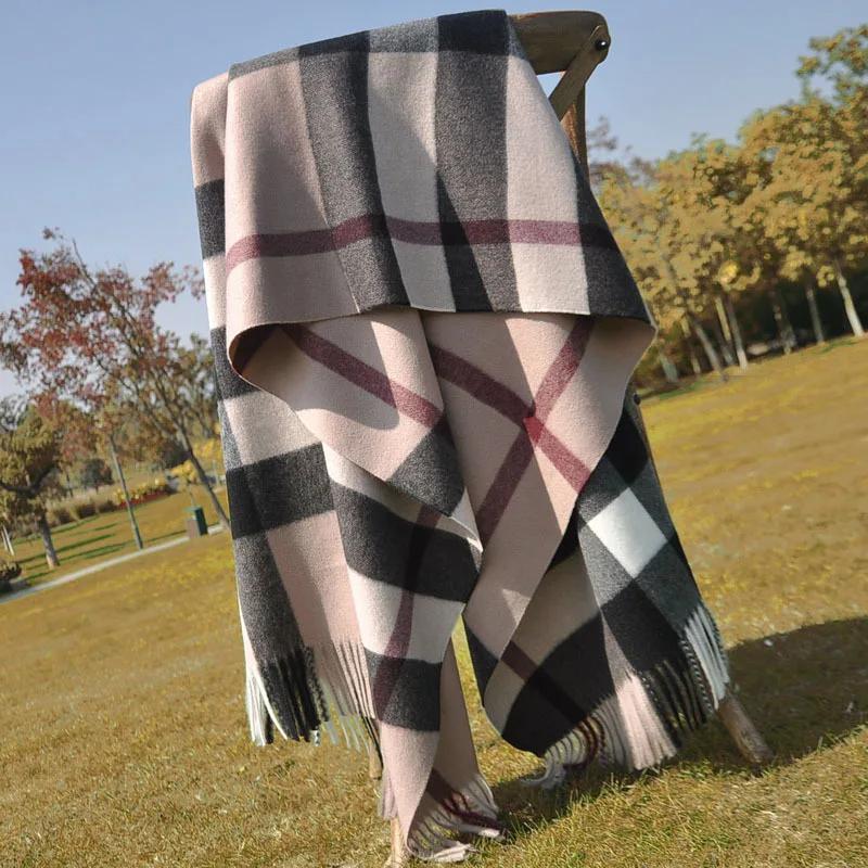 Plaid Winter Scarf Women Luxury Warm Foulard Solid Scarves Fashion Casual Scarfs Cashmere Bufandas Hombre