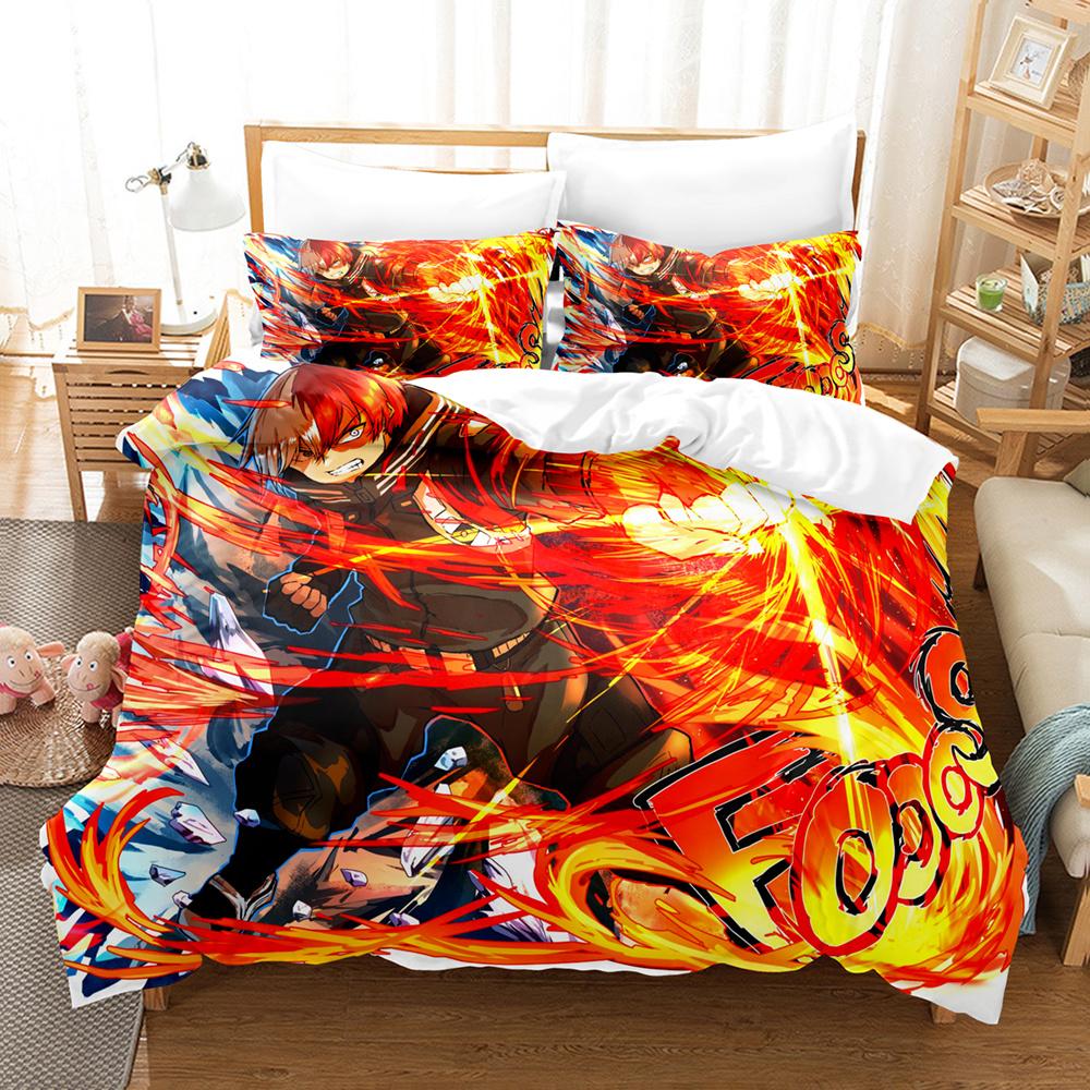 Japan Anime My Hero Academia 3D Printed Bedding Set Cartoon Duvet Covers Pillowcases Comforter Bedding Set Bedclothes Bed Linen