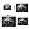 Galaxy Wolf Area Rug - Yin Yang Wolves with Vine Branches, HD Print Soft Touch, Mystical Decor for Living Room & Bedroom