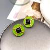 Ohrstecker aus schwarzem Achat-Acryl im koreanischen Stil - Elegant & Schlicht