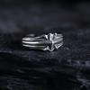 Anillo Abierto Ajustable Retro “Astral” de Estrella Para Hombres Cobre Chapado en Plata Punk Gótico Joyería Atrevida Accesorios de Moda Regalo Unisex